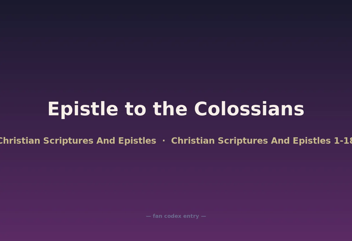 Epistle to the Colossians