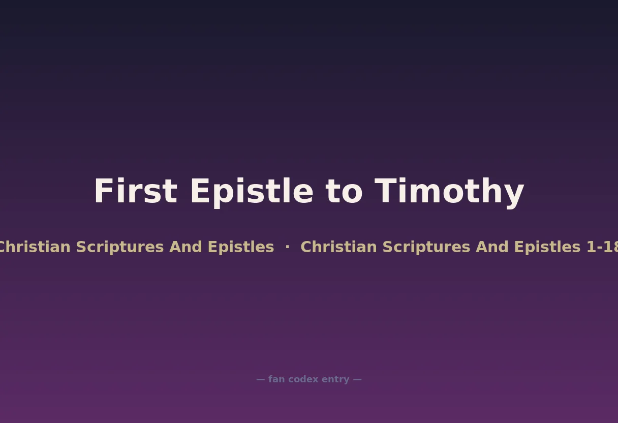 First Epistle to Timothy